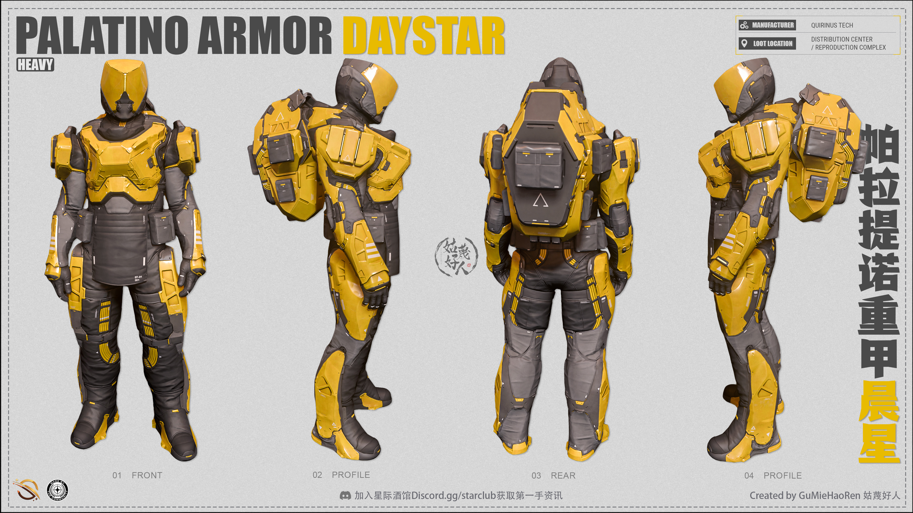 PALATINO ARMOR DAYSTAR armor infographic