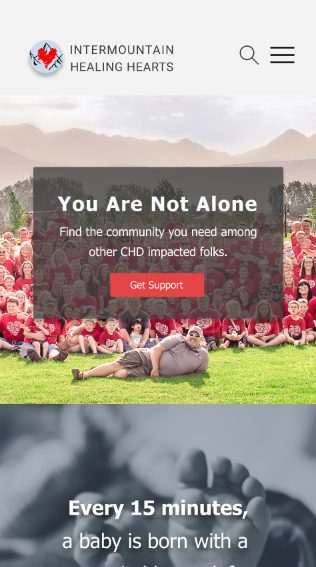 Final Intermountain Healing Hearts mobile homepage design