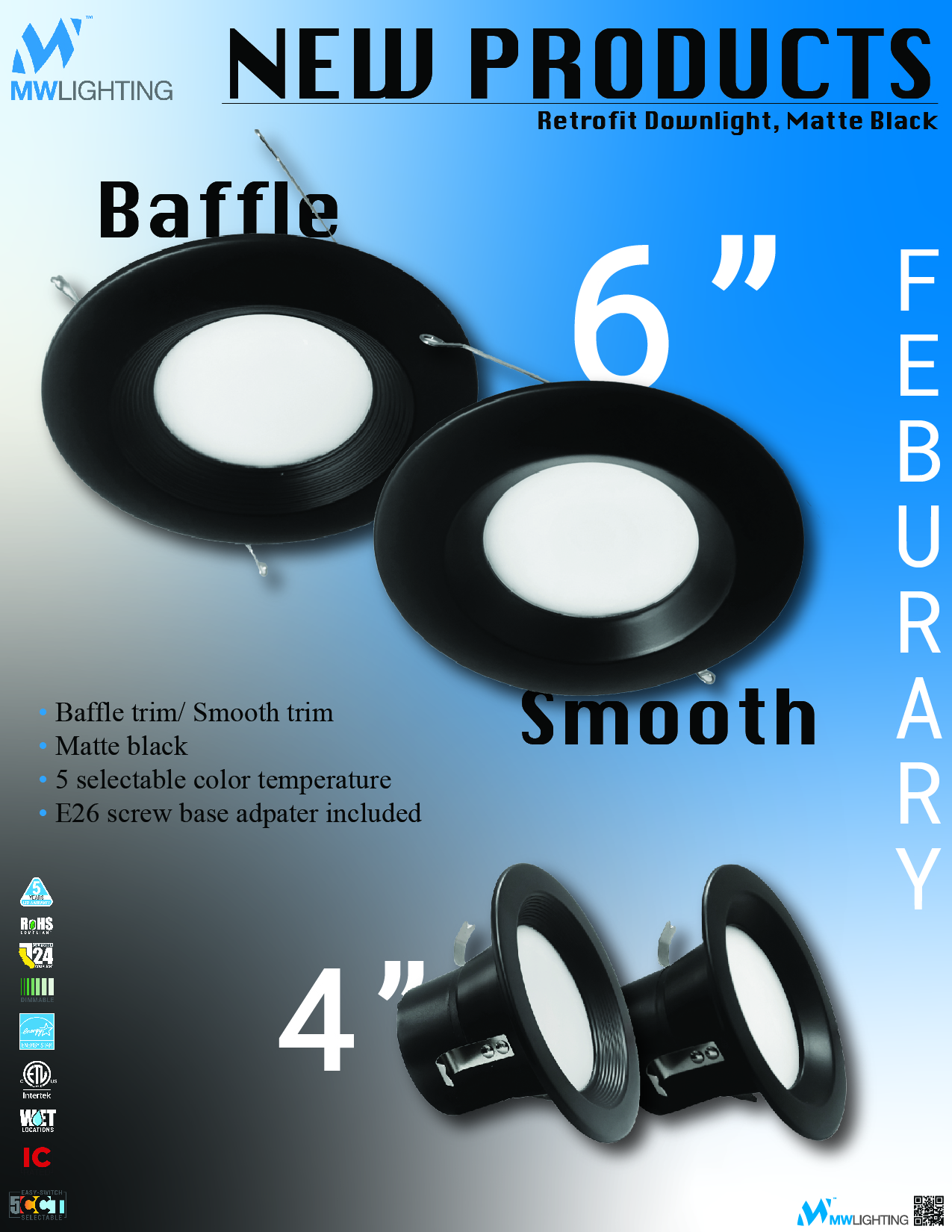 MW Lighting retrofit downlight product flyer